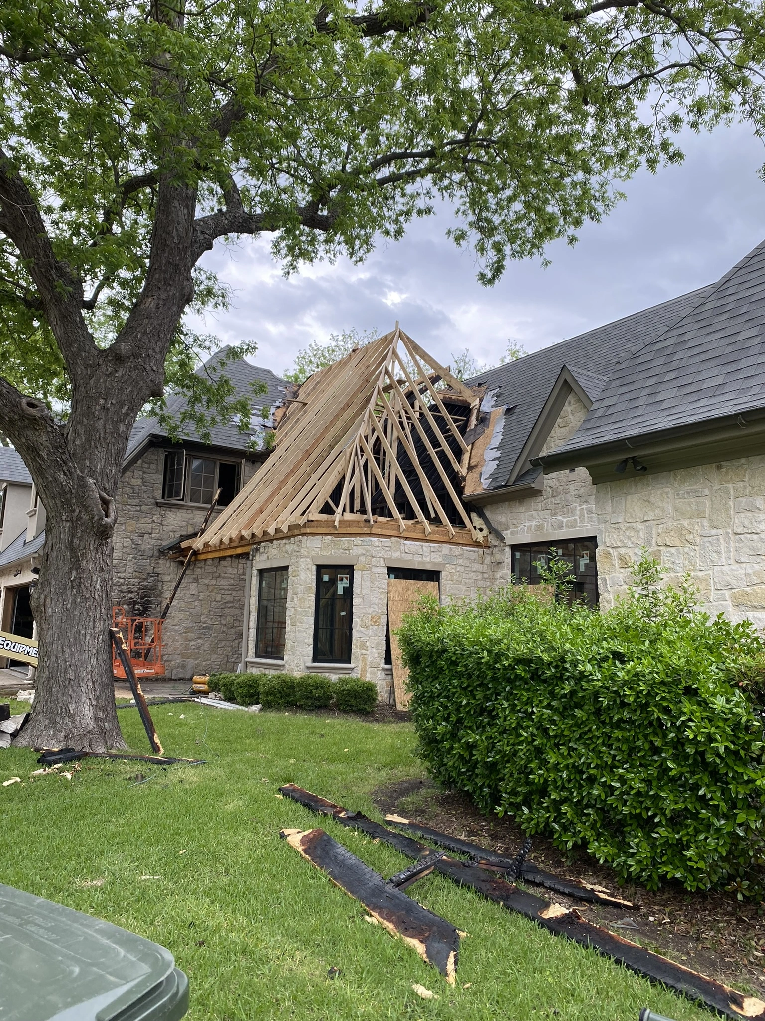 Exterior renovation work on residential home by HT Contractors, Frisco, TX