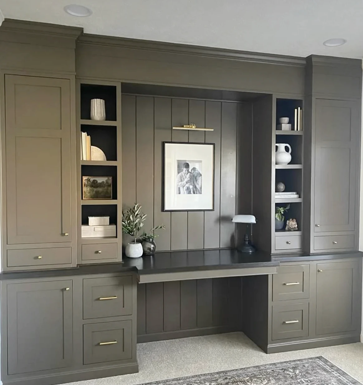 Custom home office built-ins from the HT Contractors project gallery