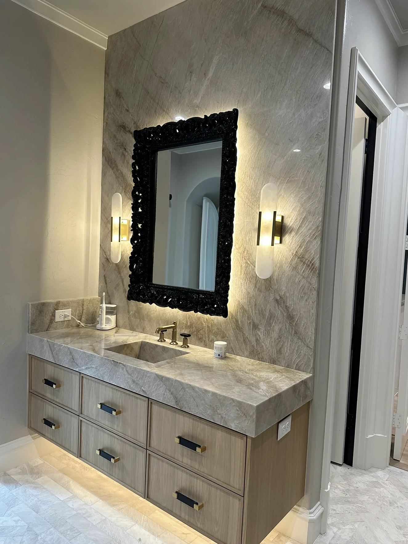 Bathroom vanity & wall finishes from the HT Contractors project gallery